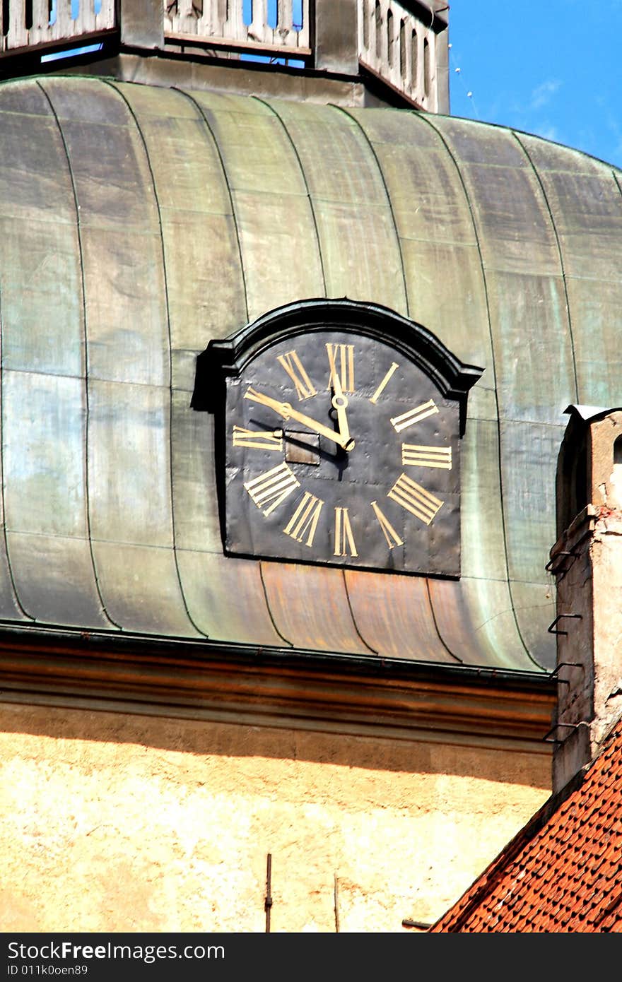 Very old clock tower in straupe