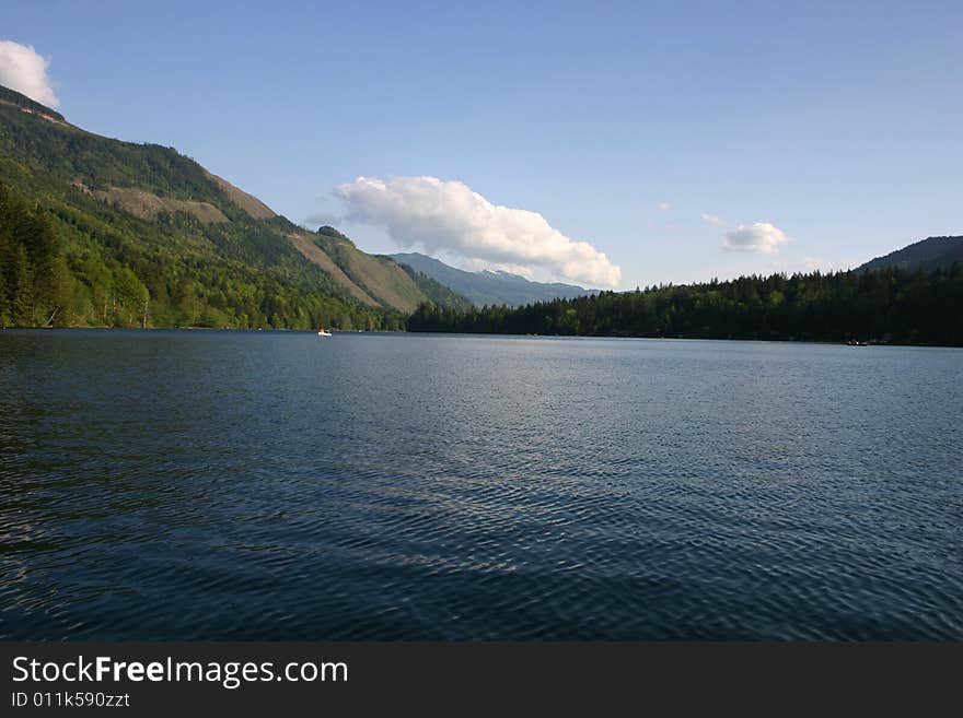 A beautiful lake set in the Cascade Mountains. A beautiful lake set in the Cascade Mountains