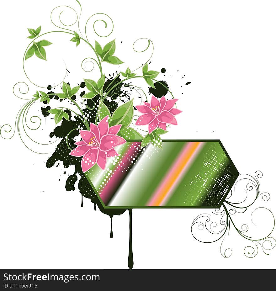 Abstract floral elements with your text-place. Abstract floral elements with your text-place