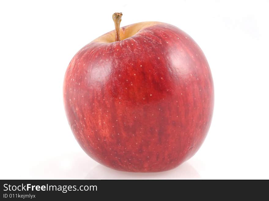 Red ripe apple isoalted on a white background. Red ripe apple isoalted on a white background.