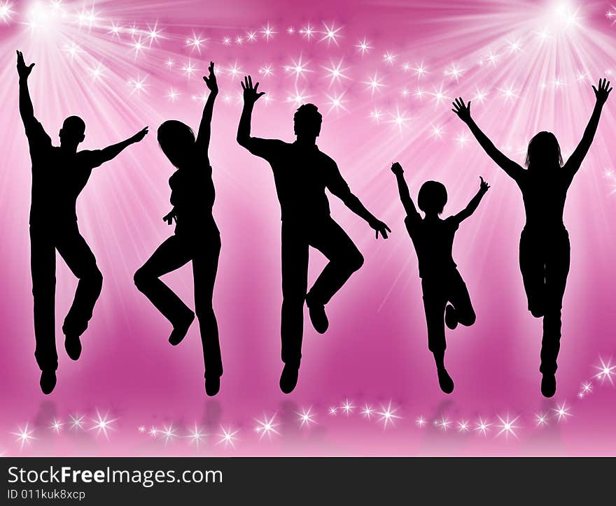 Young people and friends jumping and dancing for happiness. Young people and friends jumping and dancing for happiness