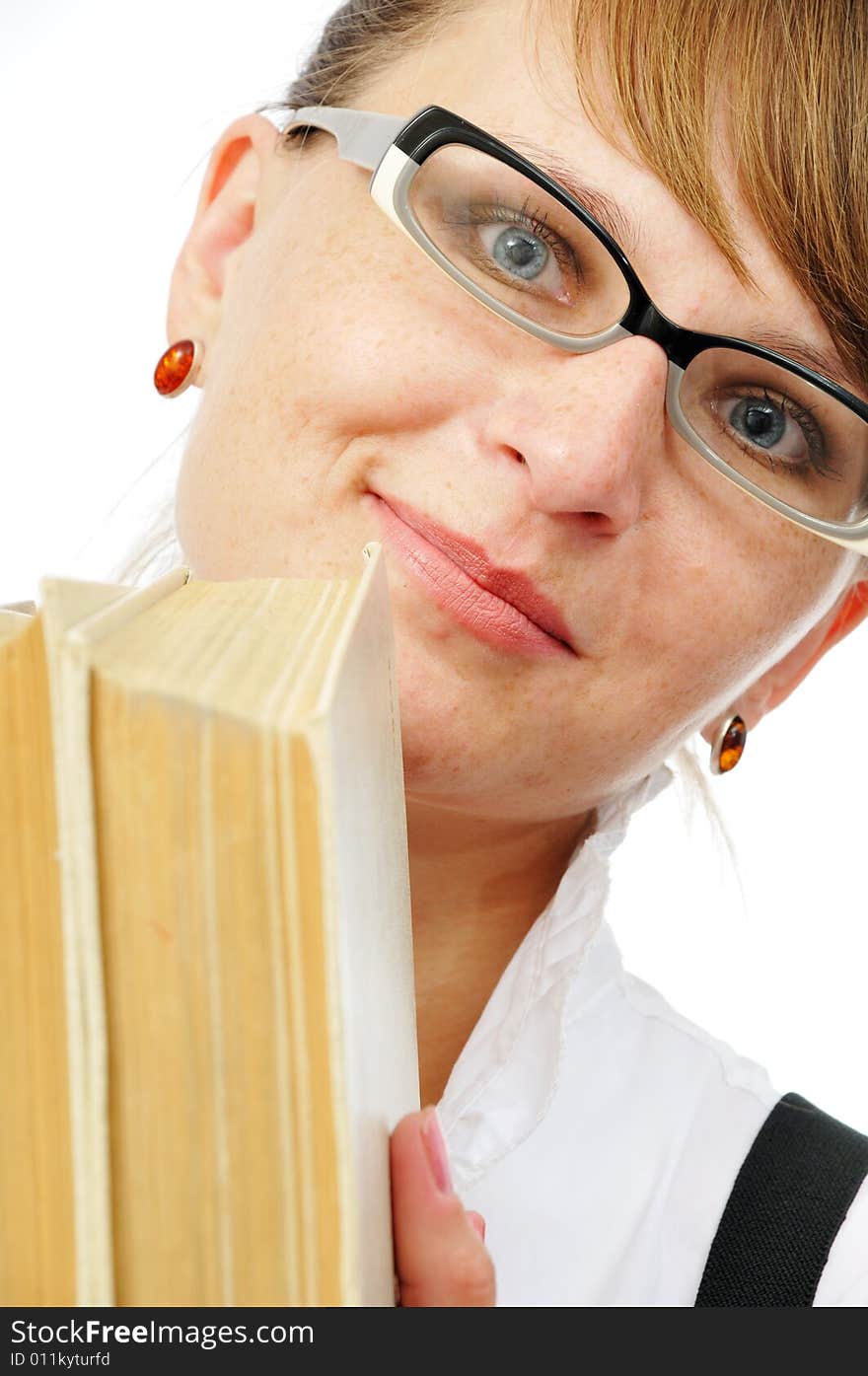 Businesswoman with book in her hands