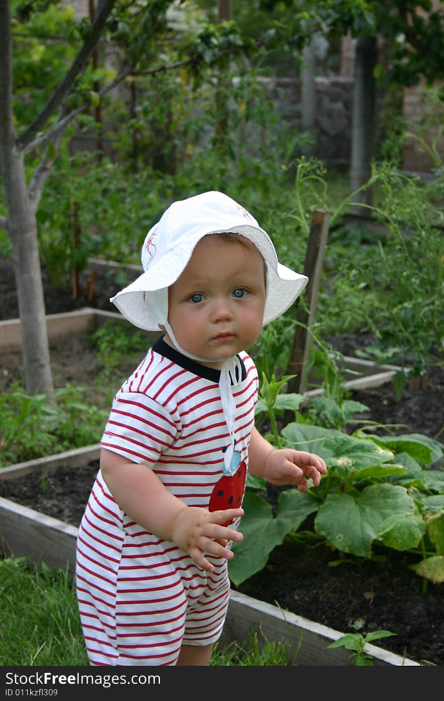 My son in the garden. My son in the garden