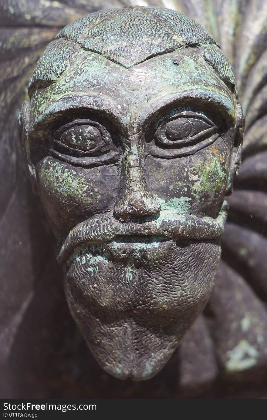 Bronze face from medieval cannon