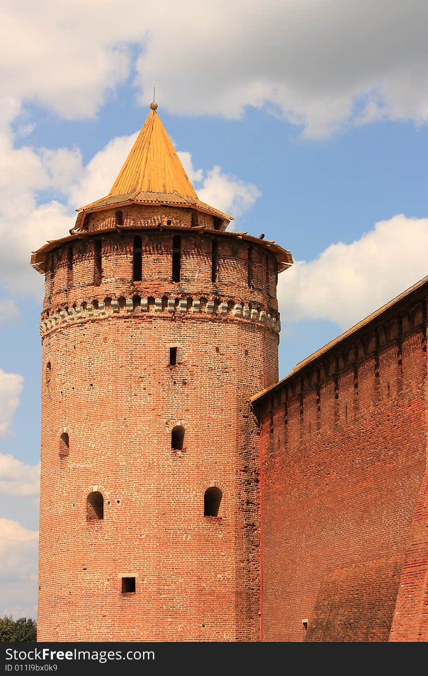 Fortress Kremlin walls in the town of Kolomna.
