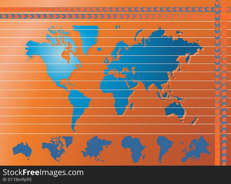 World map background vector illustration