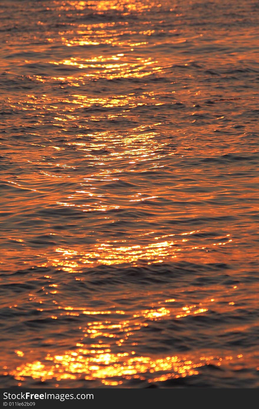 Sea Water Texture At Sunset