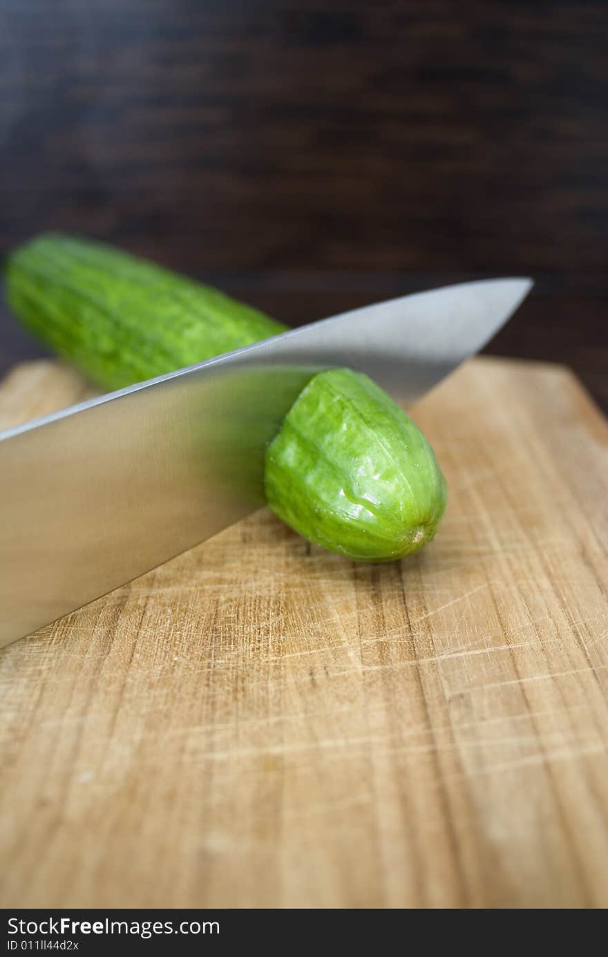 A fresh cucuma on a wooden board