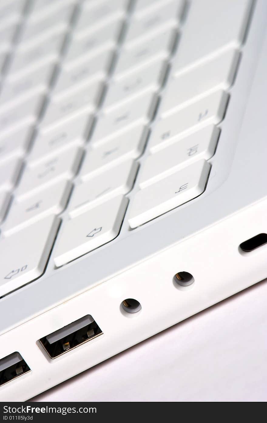 Closeup of white keyboard