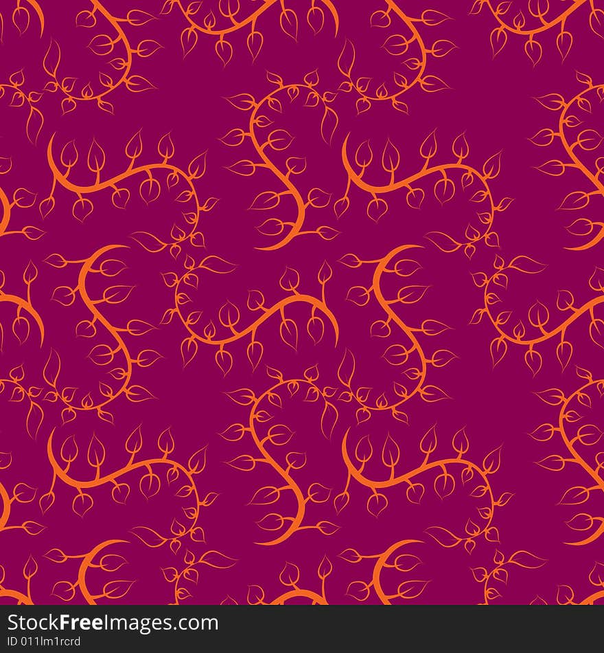 Seamless vector background pattern, with leaves, red colors.Tile. Seamless vector background pattern, with leaves, red colors.Tile.