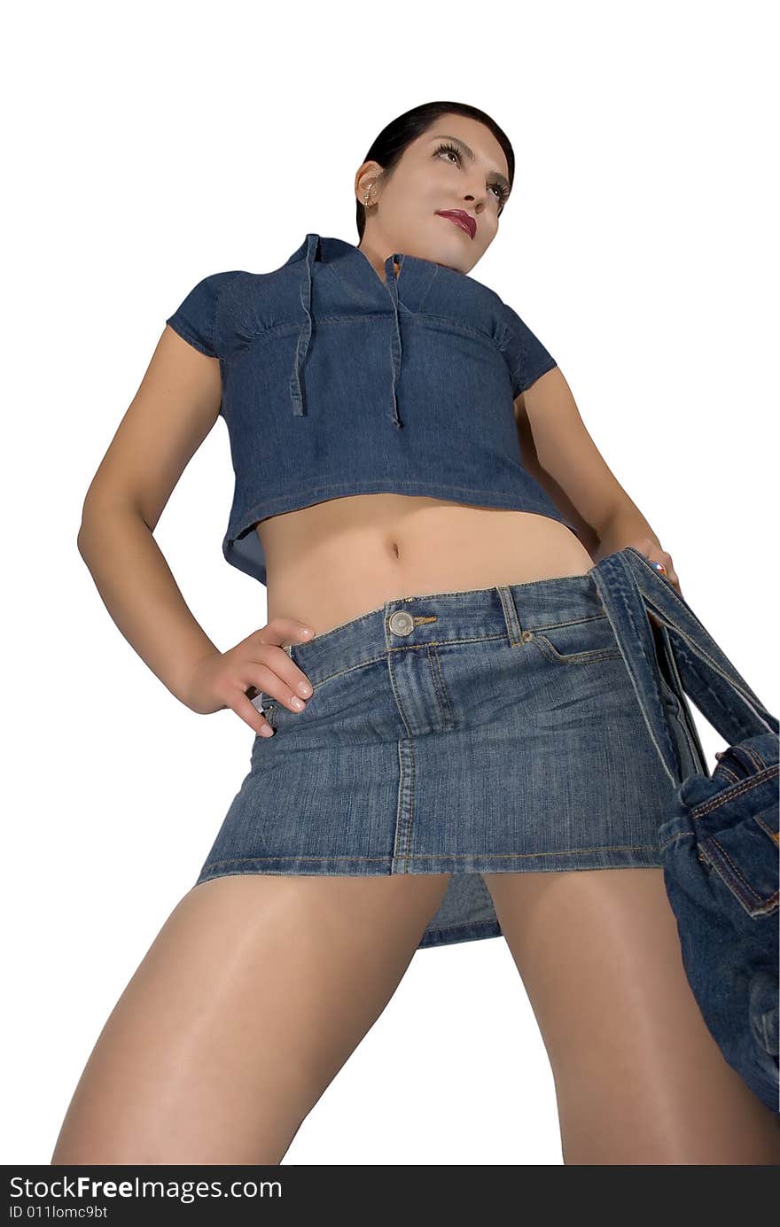 Short skirt bluejeans