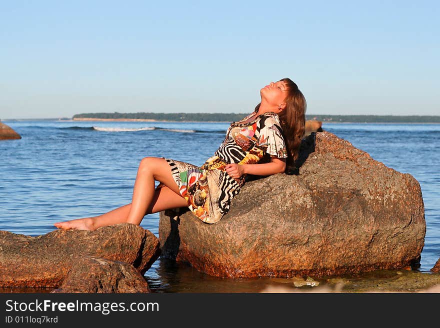 Young woman near the sea