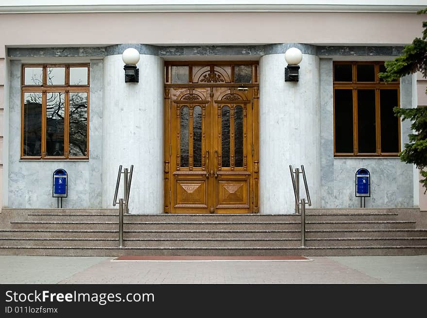 Entrance in a beautiful building