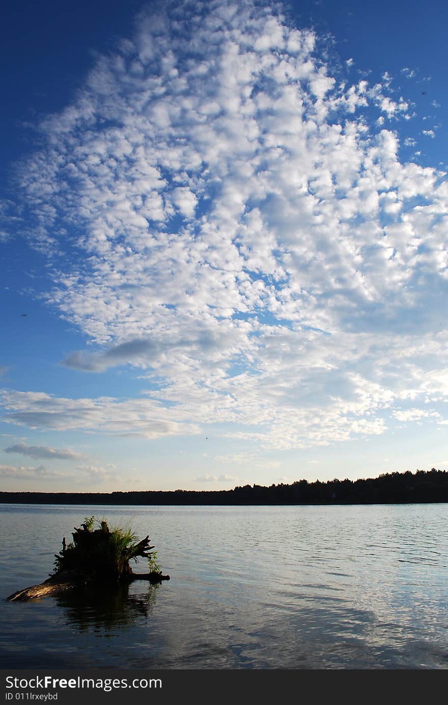 Blue sky and lake