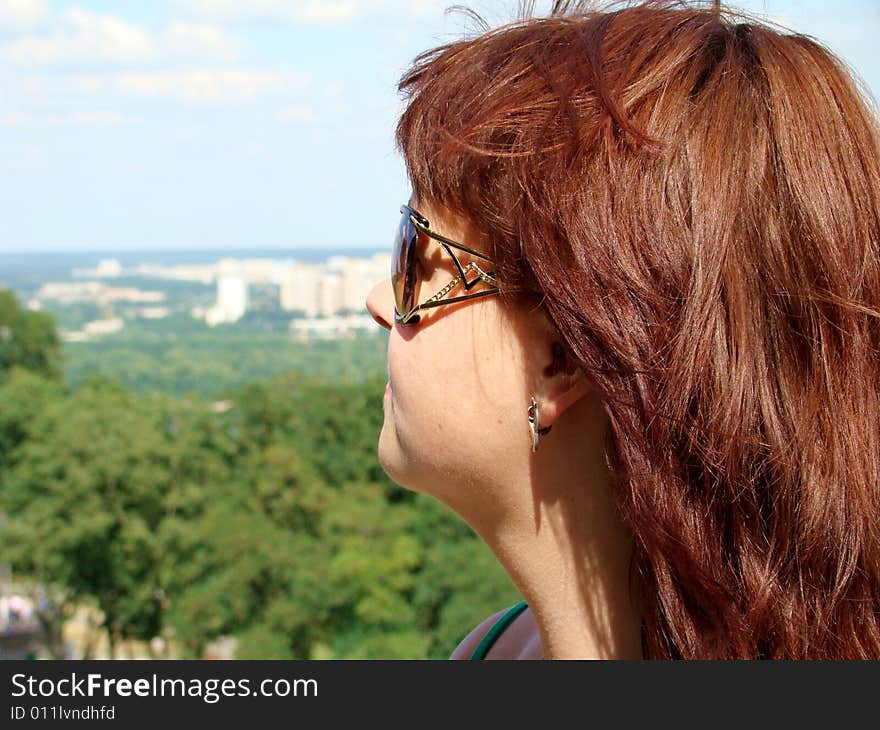 Sight of the woman at city. Sight of the woman at city