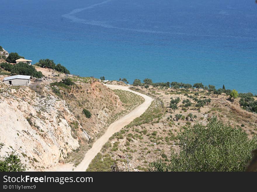 Road to the sea, greece