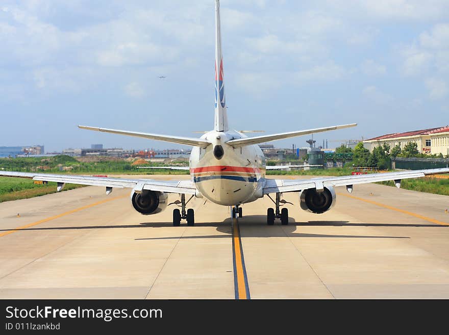 An aircraft taxi for departure