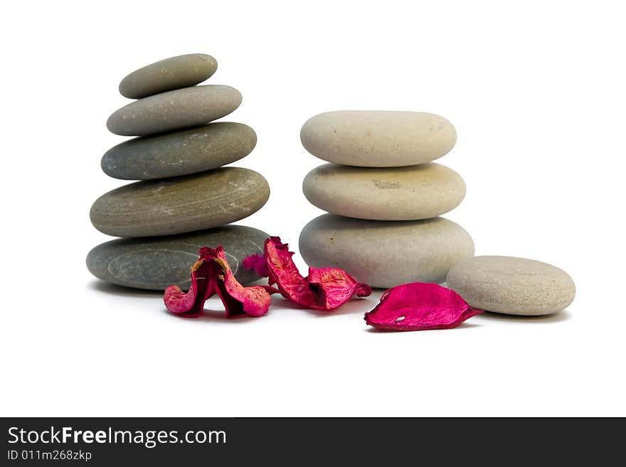 Pyramid from stones on a white background