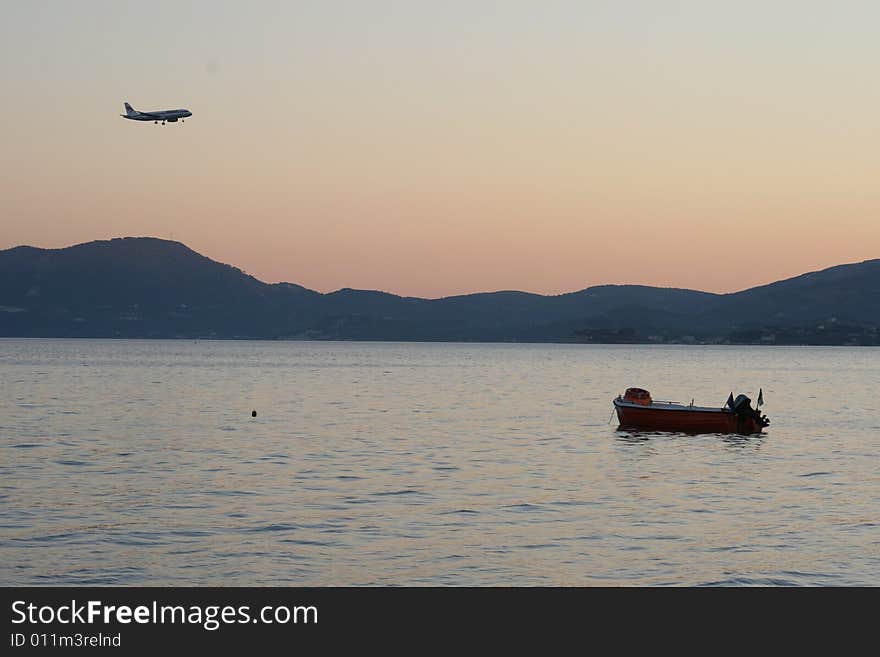 Greek coast, view from the beach. Greek coast, view from the beach