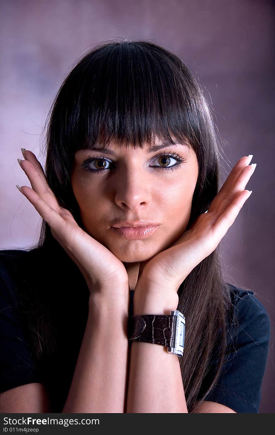 Portrait of beautiful young brunette