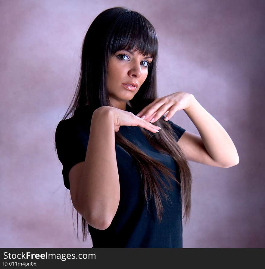 Portrait of beautiful young brunette