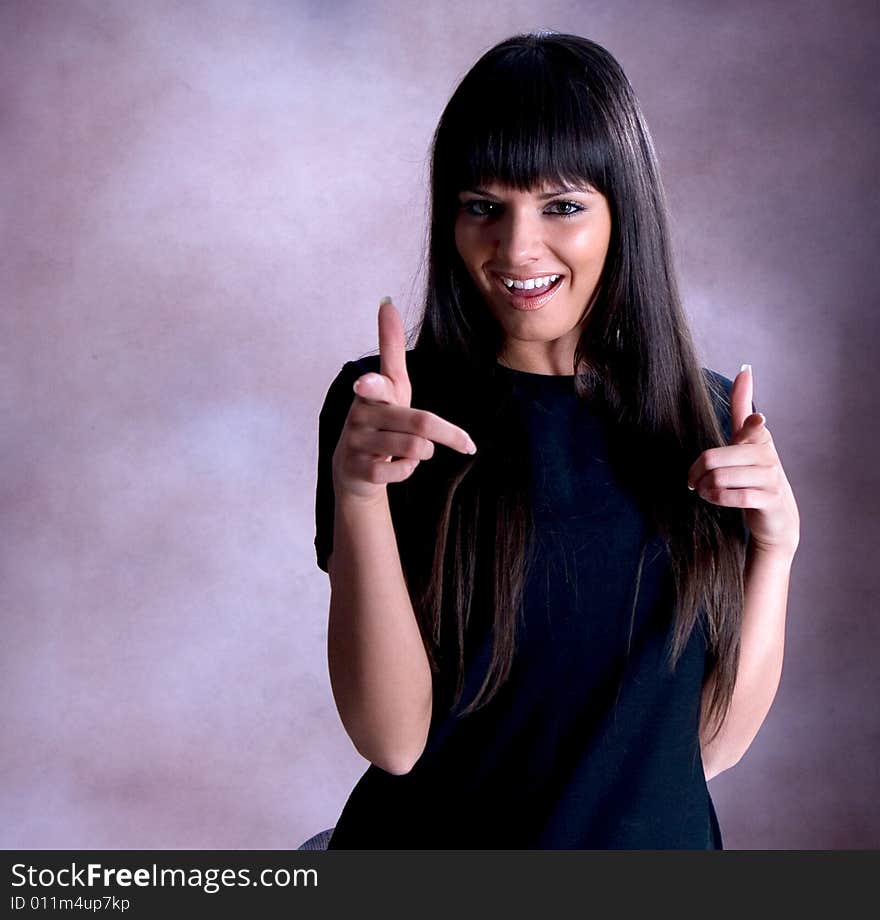 Portrait of beautiful young brunette