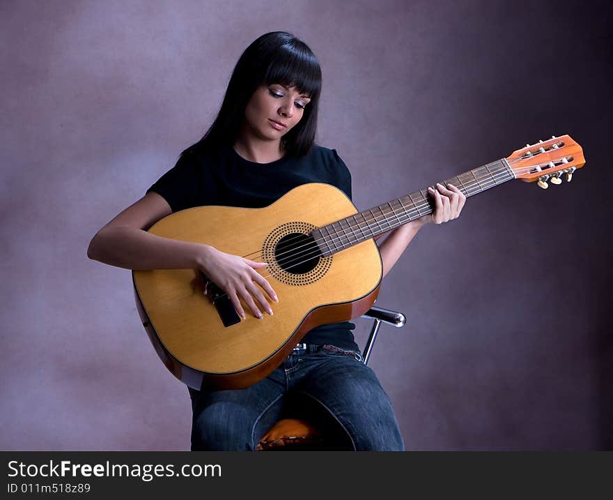 Portrait of beautiful young brunette