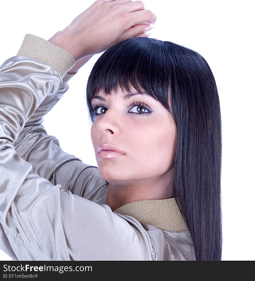 Portrait of beautiful young brunette