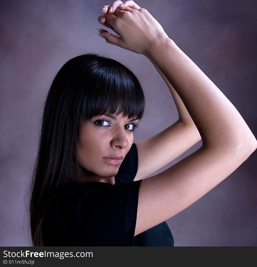 Portrait of beautiful young brunette