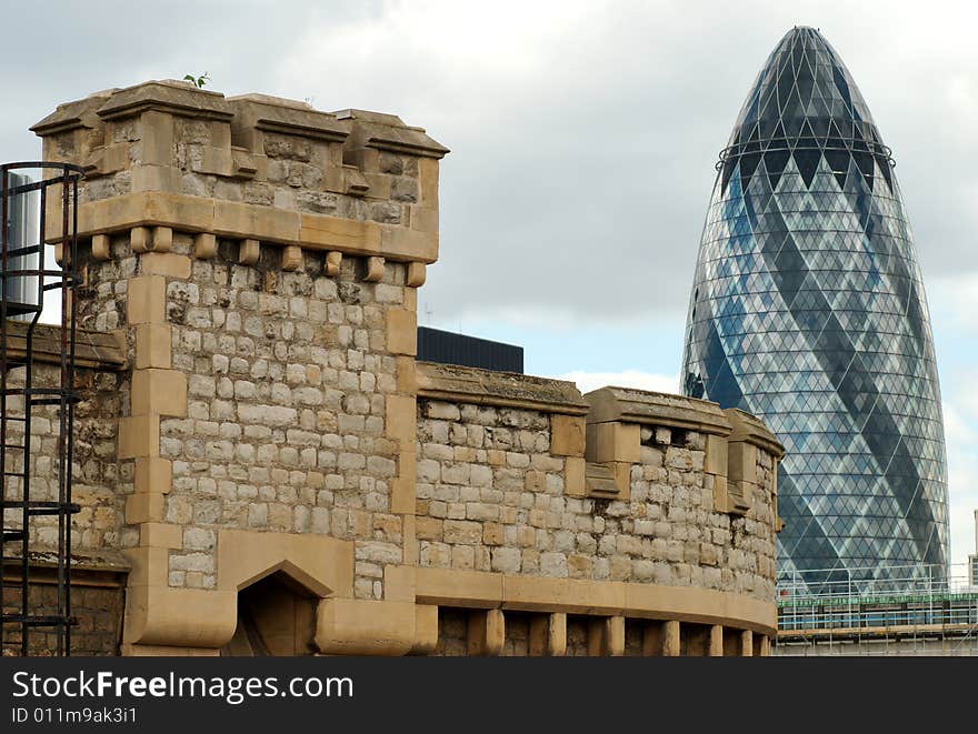 Tower and gherkin