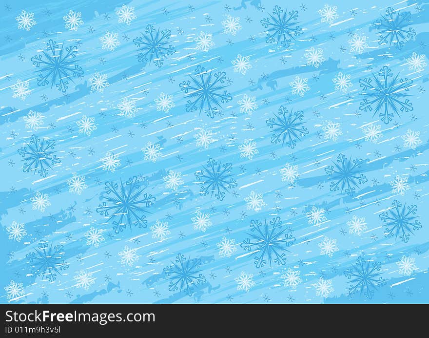 Winter grunge illustration with snowflakes. Winter grunge illustration with snowflakes