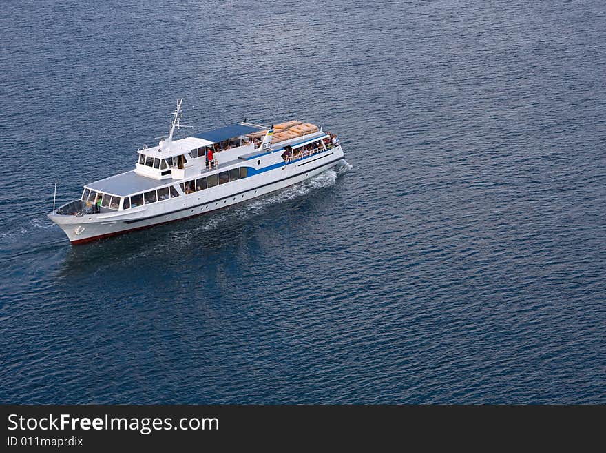 Yacht floating in the sea