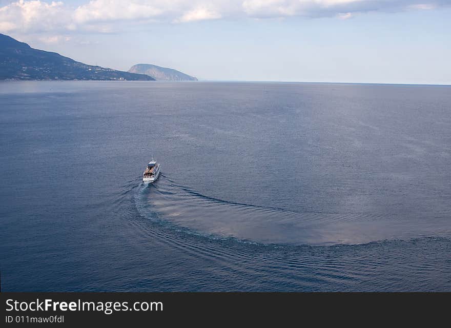 Yacht floating in the sea