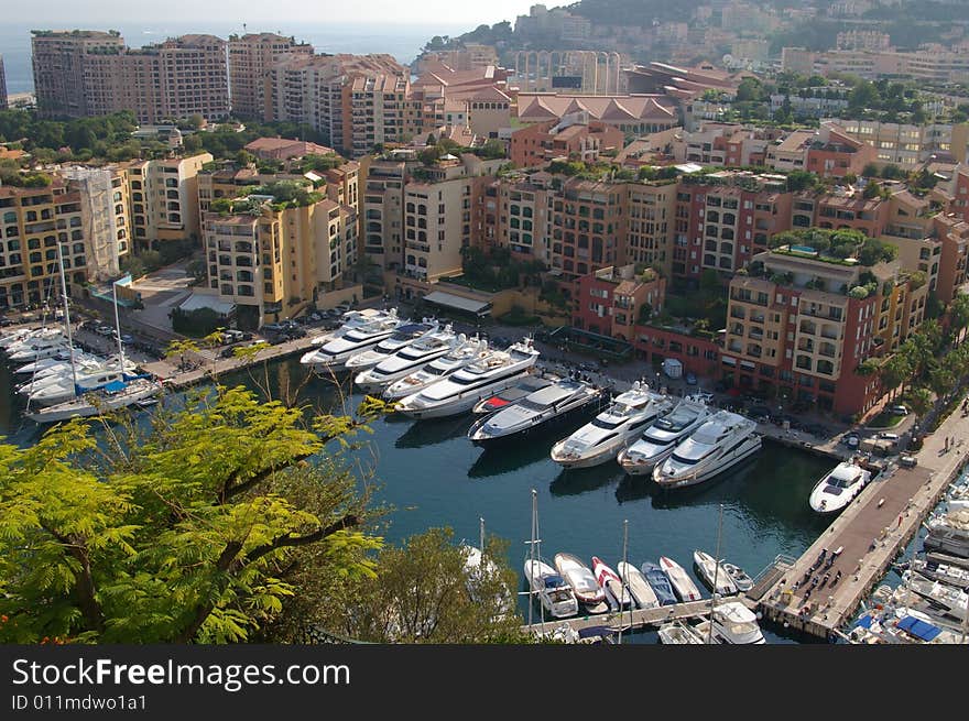 Marnina of monaco seen from above (near the castle where the royal family leave). Marnina of monaco seen from above (near the castle where the royal family leave)