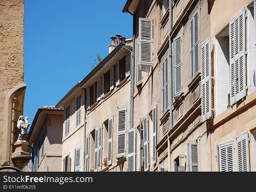 Historical buildings in the city Aix en provence in the south of France. Historical buildings in the city Aix en provence in the south of France