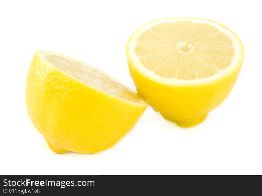 Yellow lemons isolated on white