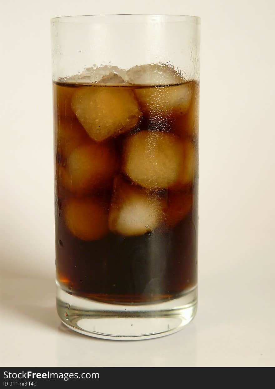 A close up view of a cold softdrink