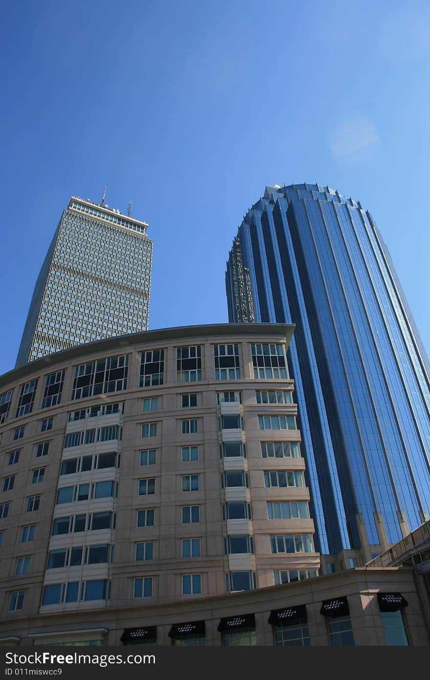 Back Bay buildings including the Prudential Tower. Back Bay buildings including the Prudential Tower.