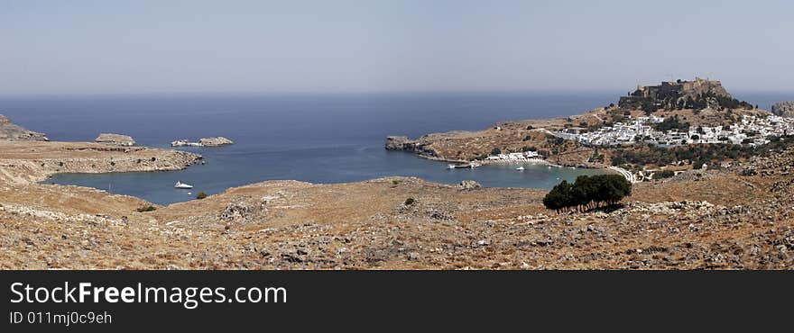 Lindos, Rhodes (Dodecanese in south-eastern Greece). Lindos, Rhodes (Dodecanese in south-eastern Greece)