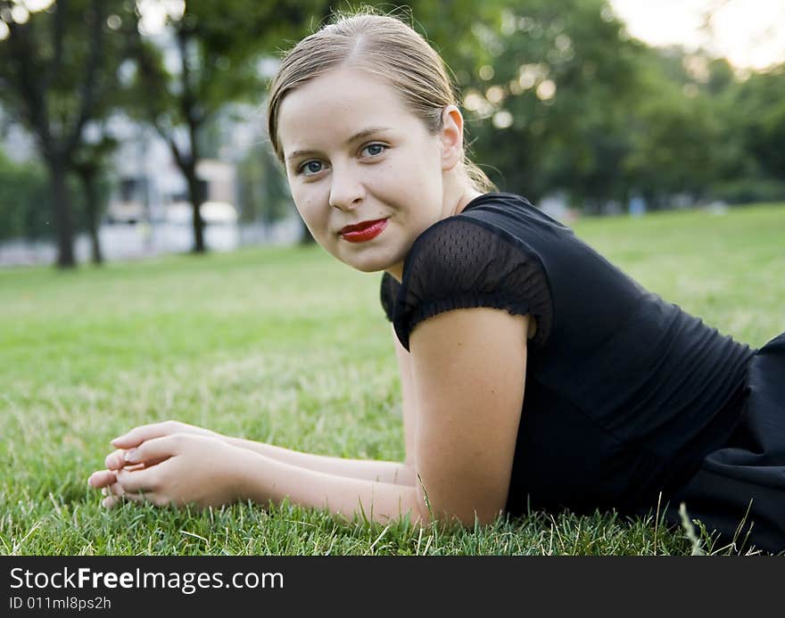 Portrait of young cute girl