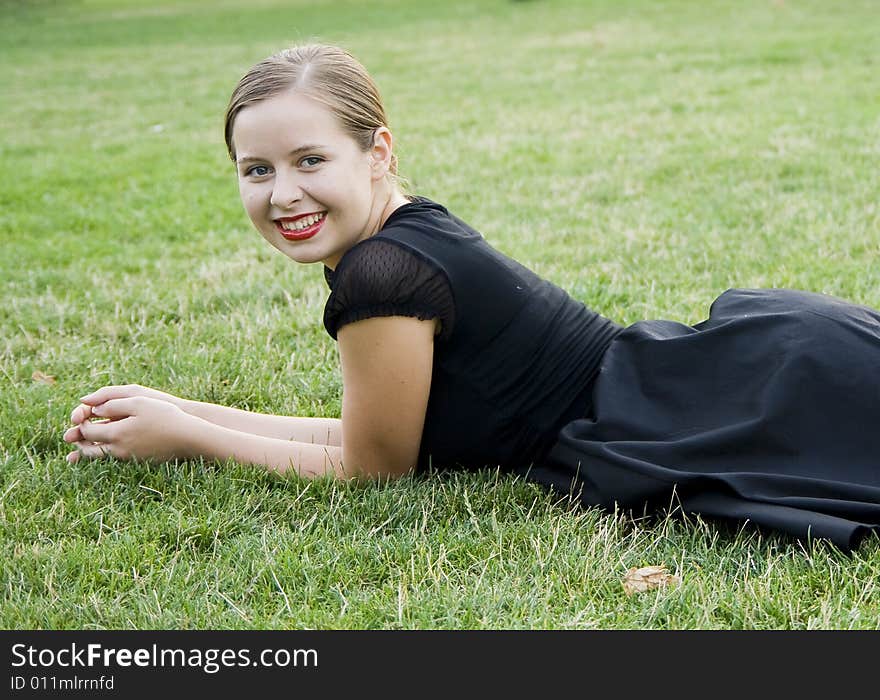 Portrait of young cute girl