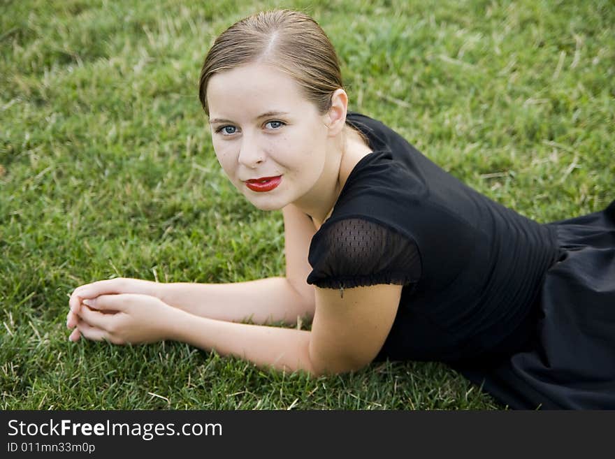 Portrait of young cute girl