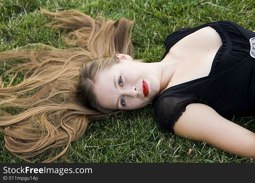 Portrait of young cute girl