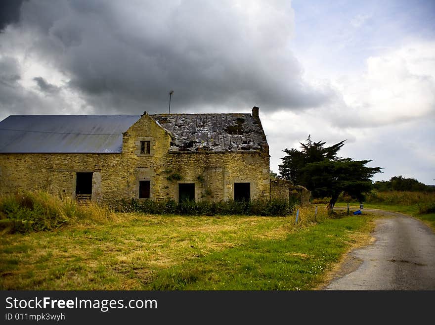 Country side shot in brittany in france