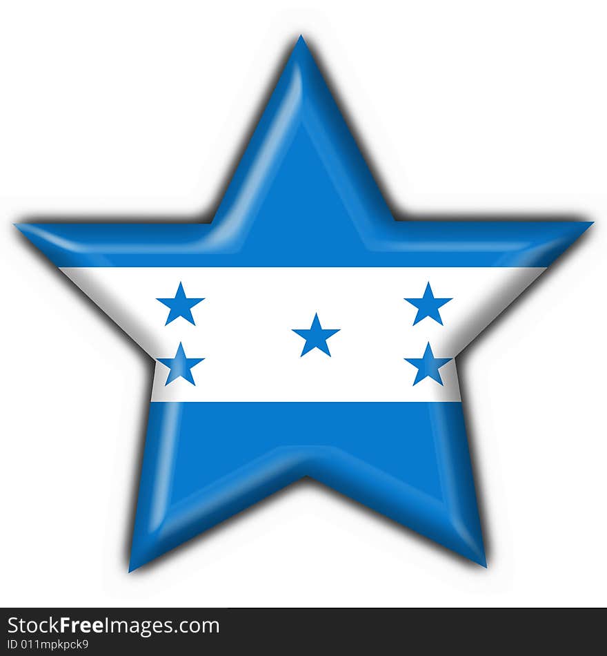 Honduras button flag star shape - 3d made