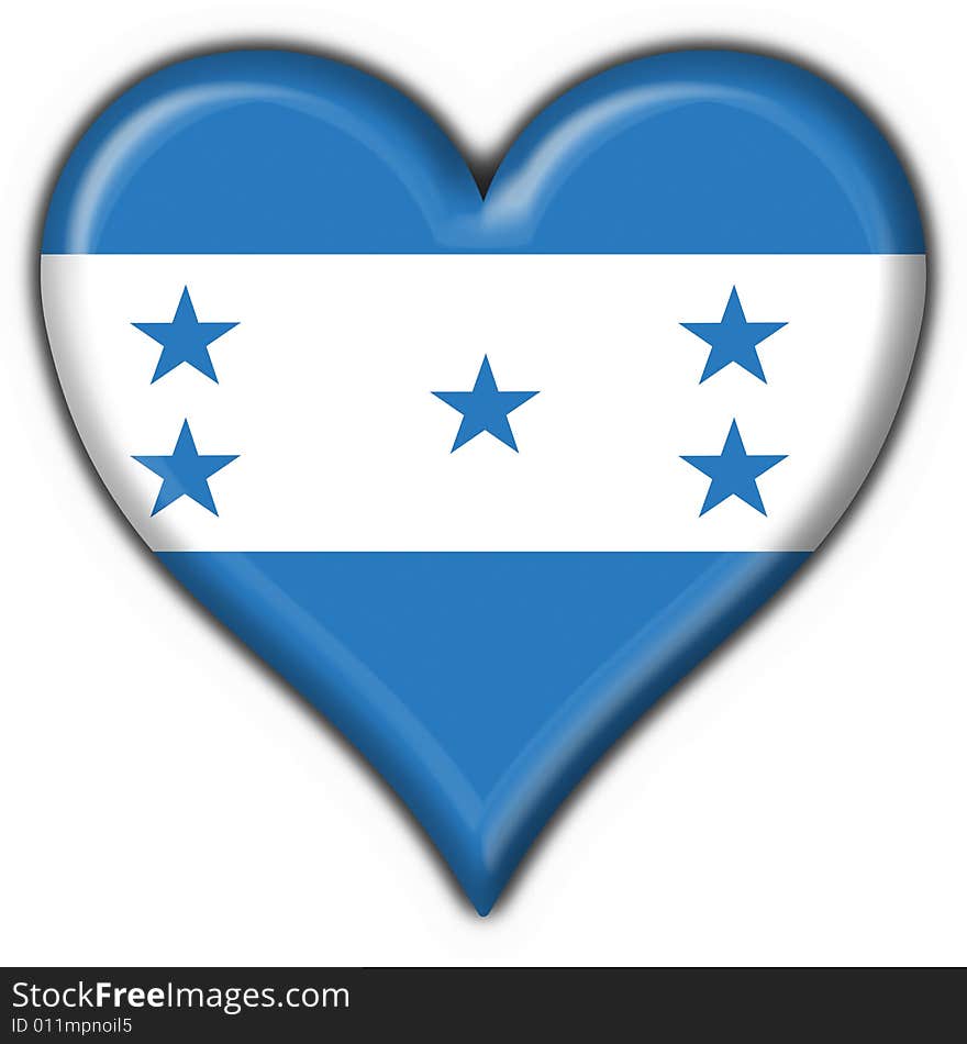 Honduras button flag heart shape