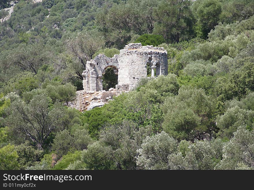 Ancient church on a bay of marmaris