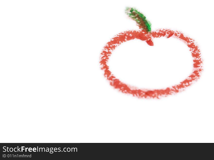 Crayon drawing of a red tomato isolated on white. Crayon drawing of a red tomato isolated on white.