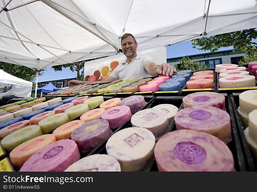 Man Standing Behind Soap - Horizontal