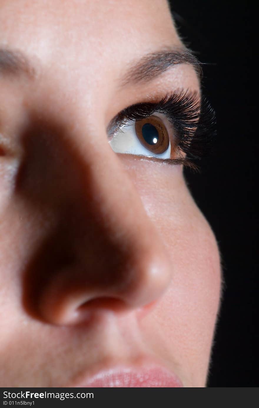 Closeup of a beautiful woman